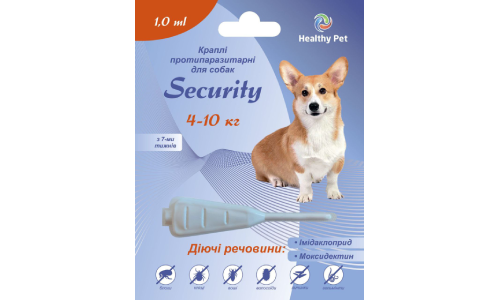 Капли противопаразитные Security для собак 4-10кг, 1,0мл (имедаклоприд, моксидектин)