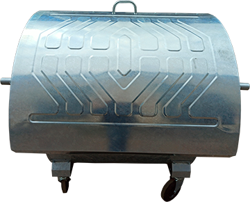 Pojemnik metalowy na odpady stałe z gospodarstw domowych (Eurokontener, 1,1 m³)