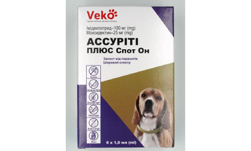 Ассурити Плюс Спот Вон против паразитов для собак 4-10 кг купить в г. Киев